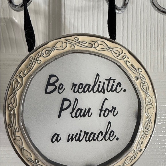 Inspirational Gift Wall Home Decor Be Realistic Plan for a Miracle - Picture 2 of 6